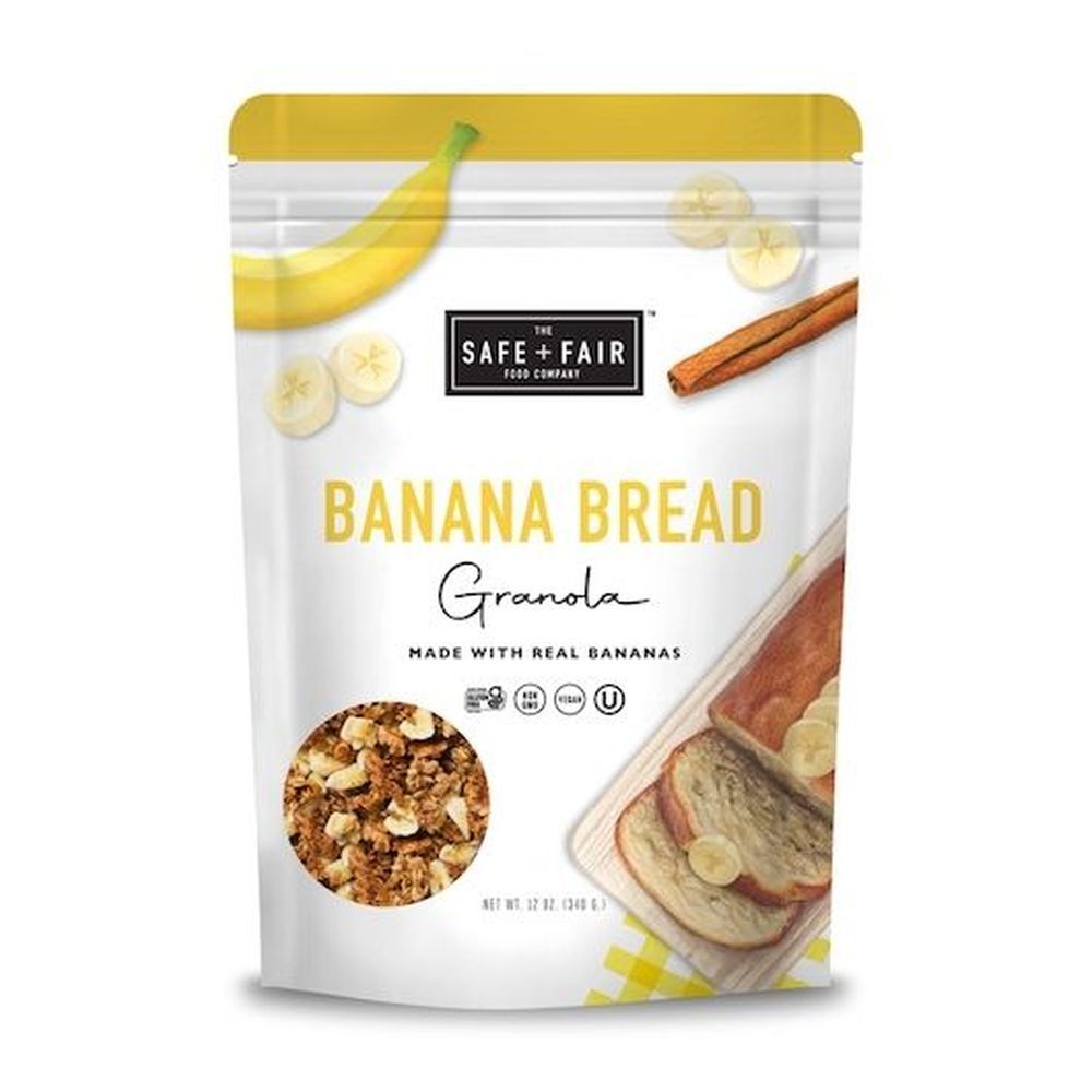 Safe + Fair Banana Bread Granola, 12 Ounce -- 6 Per Case