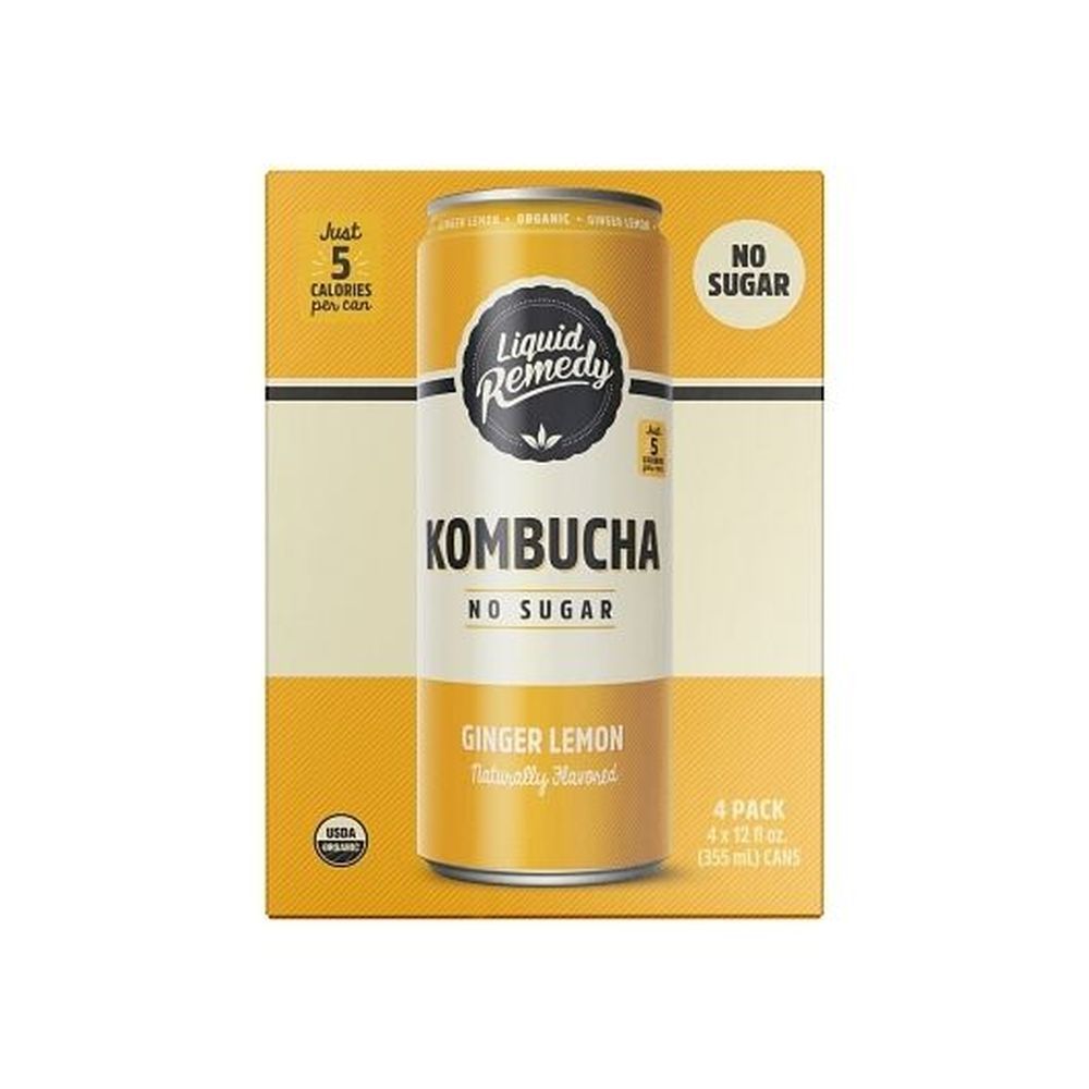Liquid Remedy Ginger Lemon Kombucha, 48 Fluid Ounce -- 6 Per Case