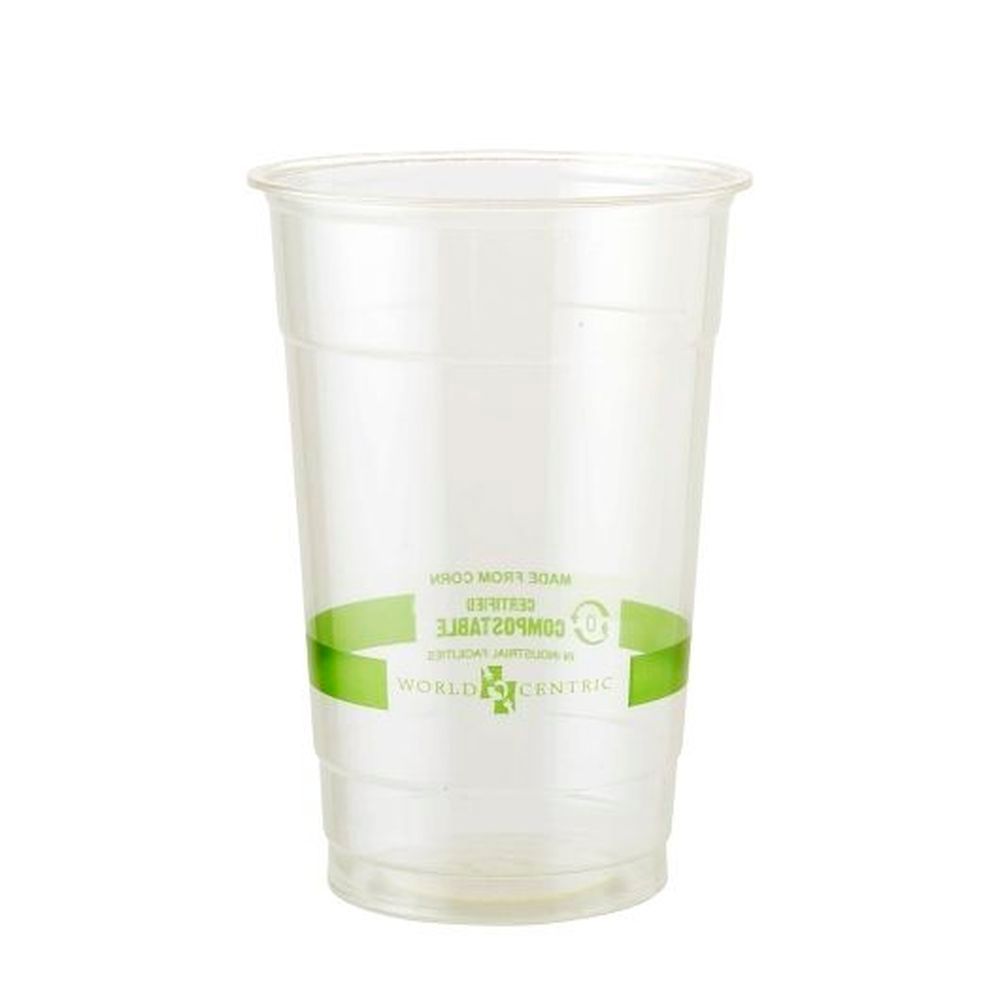 World Centric 16 Ounce Compostable Clear Cold Cup, 100 Count -- 8 Per Case