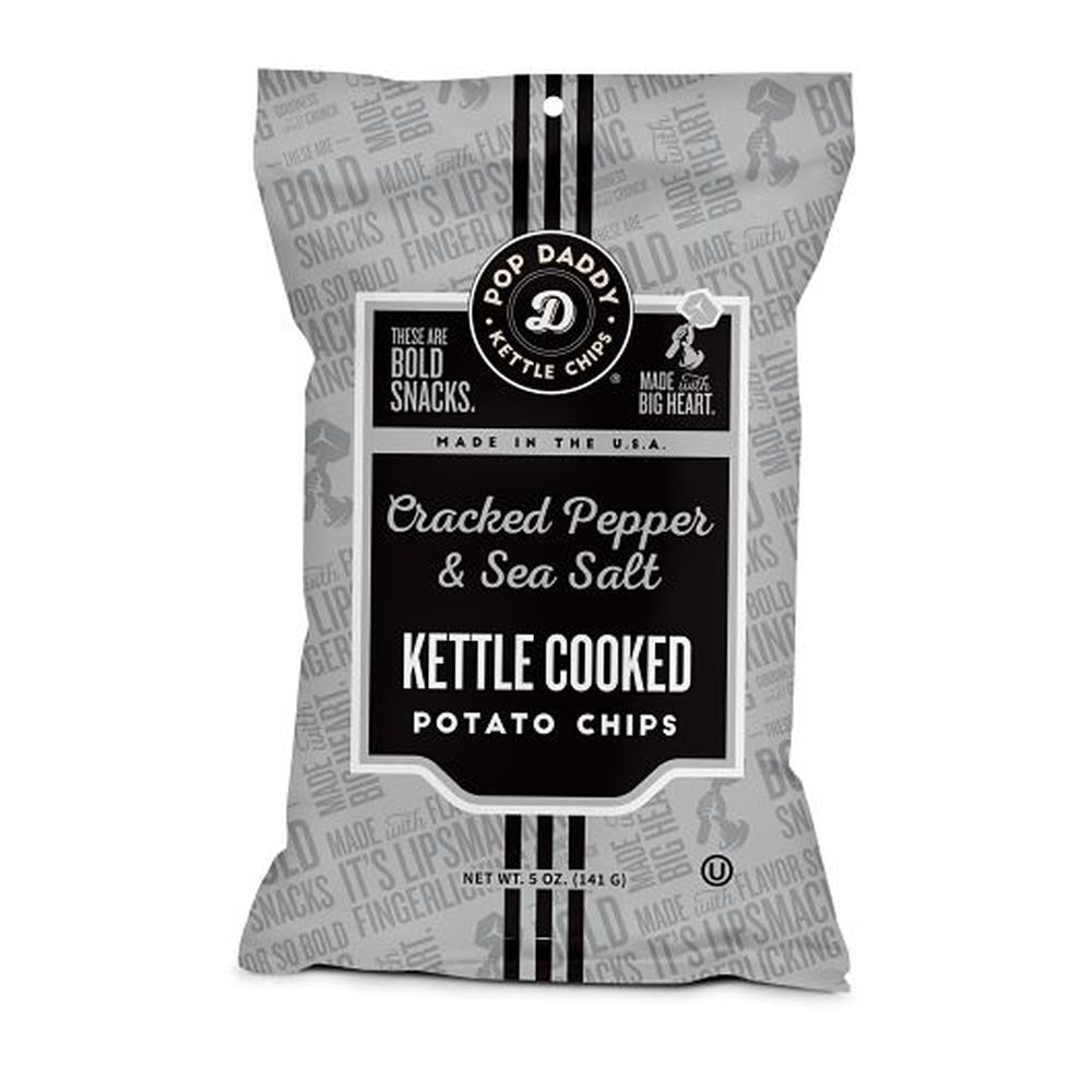Pop Daddy Kettle Chips Cracked Pepper Kettle Chips, 5 Ounce -- 12 Per Case