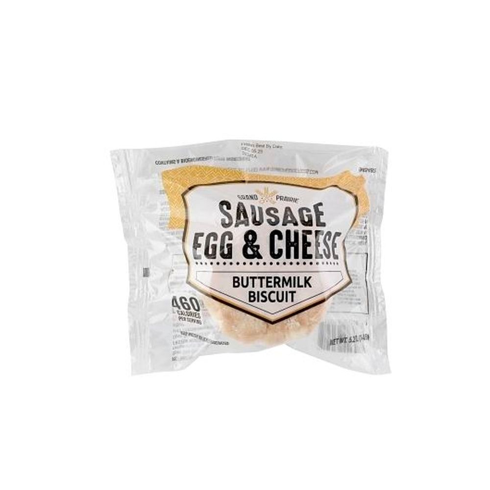 Grand Prairie Foods Sausage Egg And Cheese Biscuit Sandwich, 4.5 Ounce -- 24 Per Case