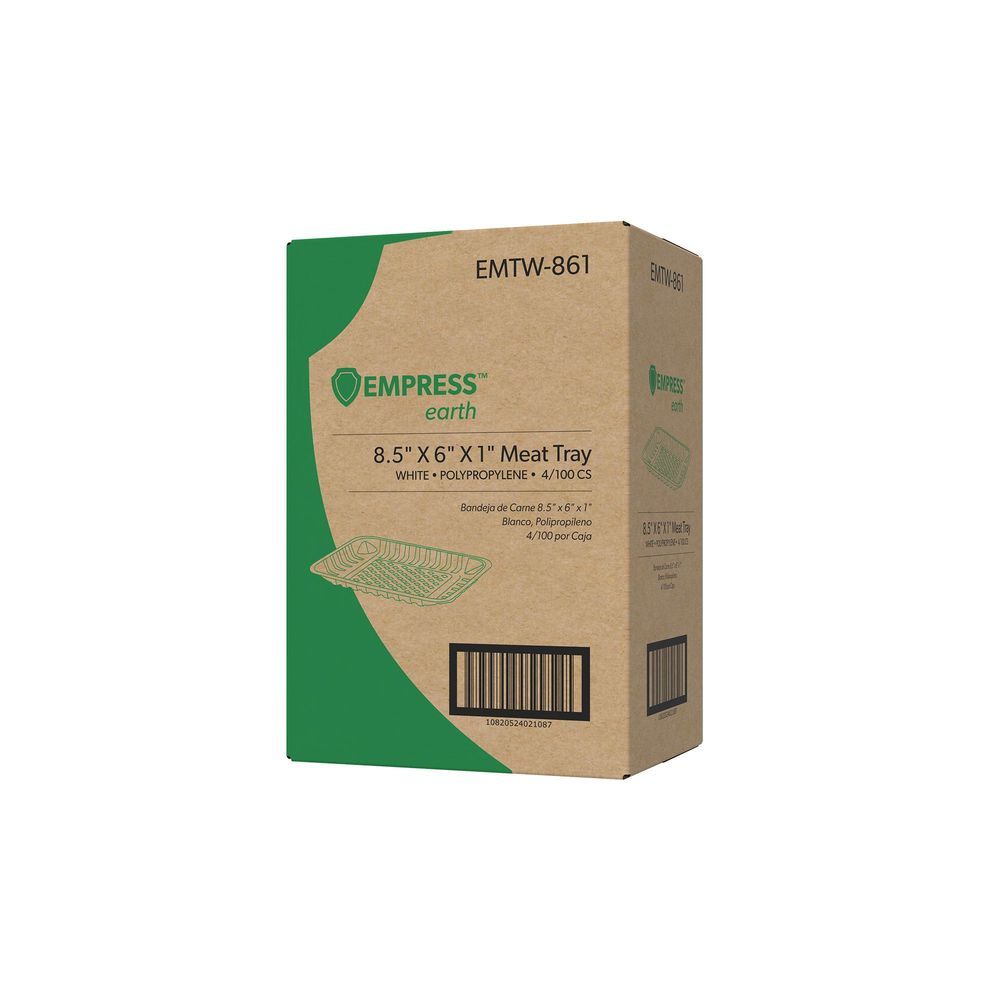 Empress Earth White Polypropylene Meat Tray, 8.5 X 6 X 1 Inch -- 400 Per Case