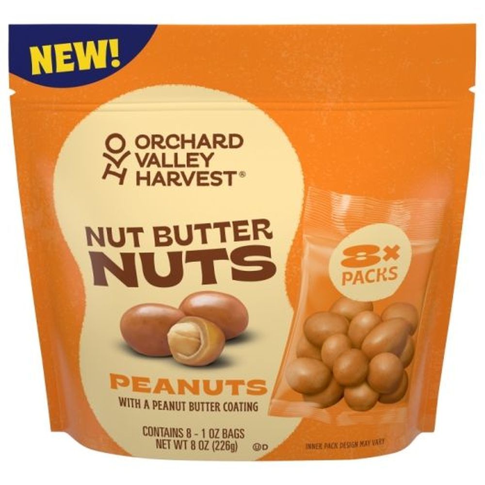 Orchard Valley Harvest Peanut Butter Coated Peanuts, 8 Ounce Bag -- 8 Per Case