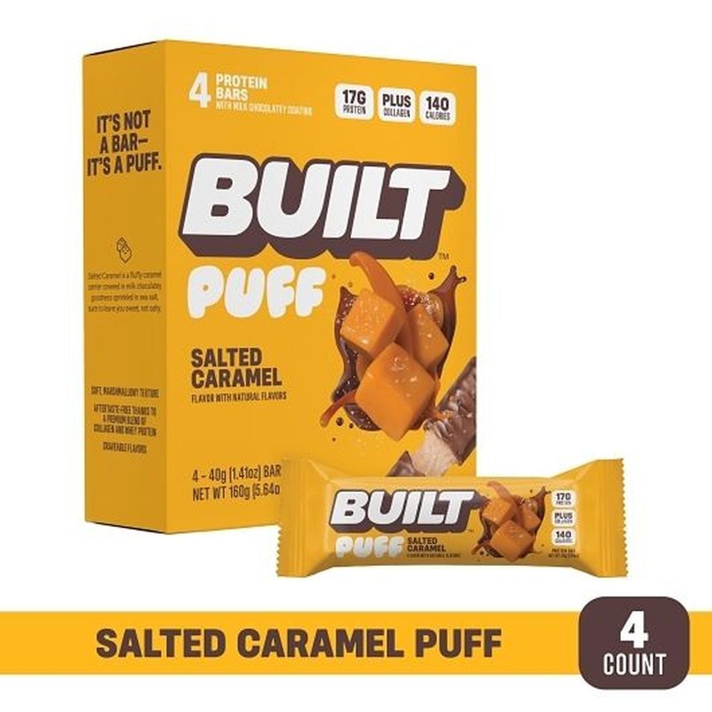 Built Salted Caramel Puff Protein Bar, 4 Count -- 6 Per Case