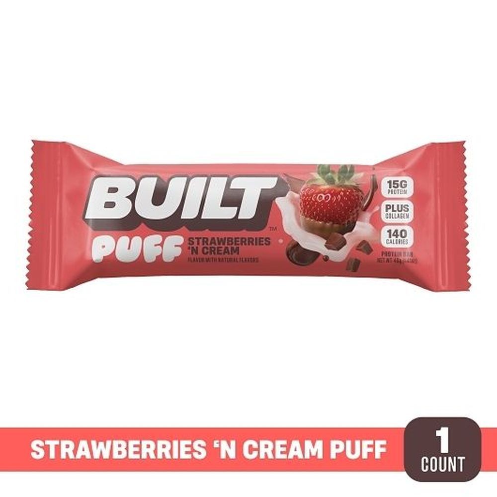Built Strawberry Cream Puff Protein Bar, 1.41 Ounce -- 144 Per Case