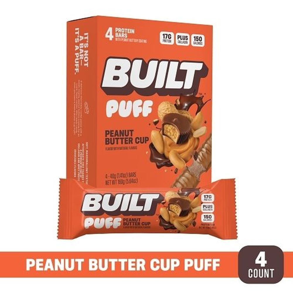 Built Peanut Butter Cup Puff Protein Bar, 4 Count -- 6 Per Case