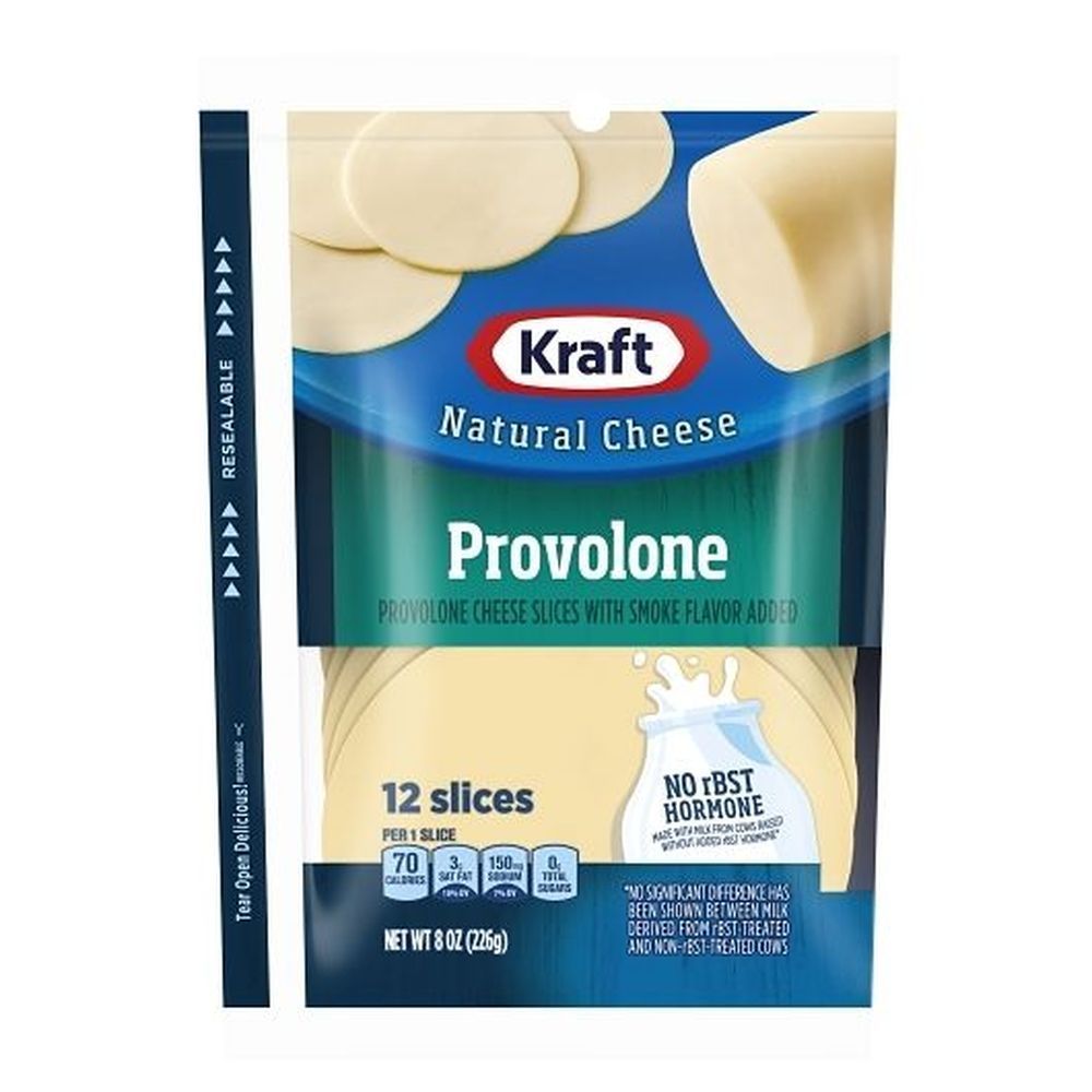 Kraft Natural Provolone Cheese Slice, 8 Ounce -- 10 Per Case