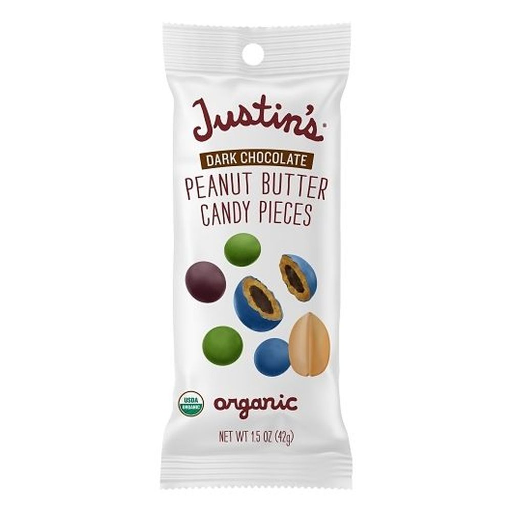 Justin's Dark Chocolate Peanut Butter Candy Pieces, 1.5 Ounce -- 72 Per Case