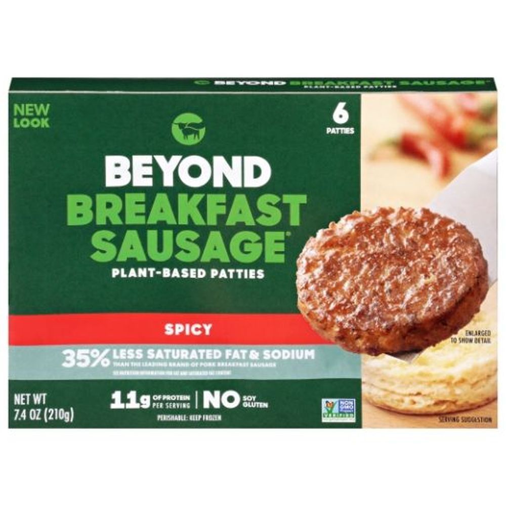 Beyond Meat Spicy Breakfast Sausage Patty, 7.4 Ounce -- 12 Per Case