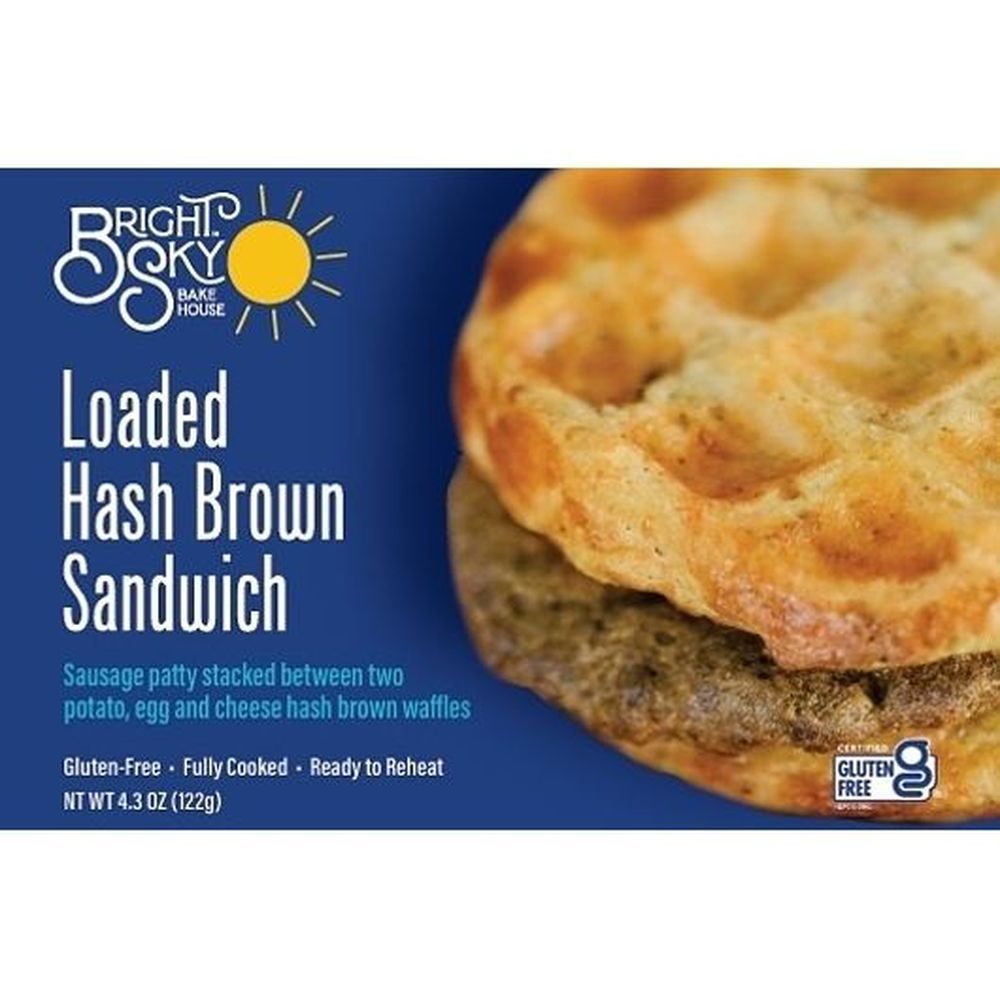 Bright Sky Bake House Loaded Hash Brown Waffle Sandwich With Pork, 4.3 Ounce -- 24 Per Case