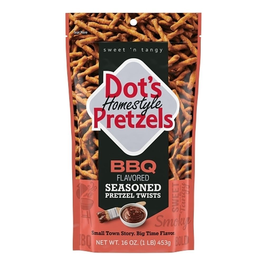 Dot's Homestyle Pretzels Bbq Flavored Seasoned Pretzel Twists, 16 Ounce Bag -- 10 Per Case