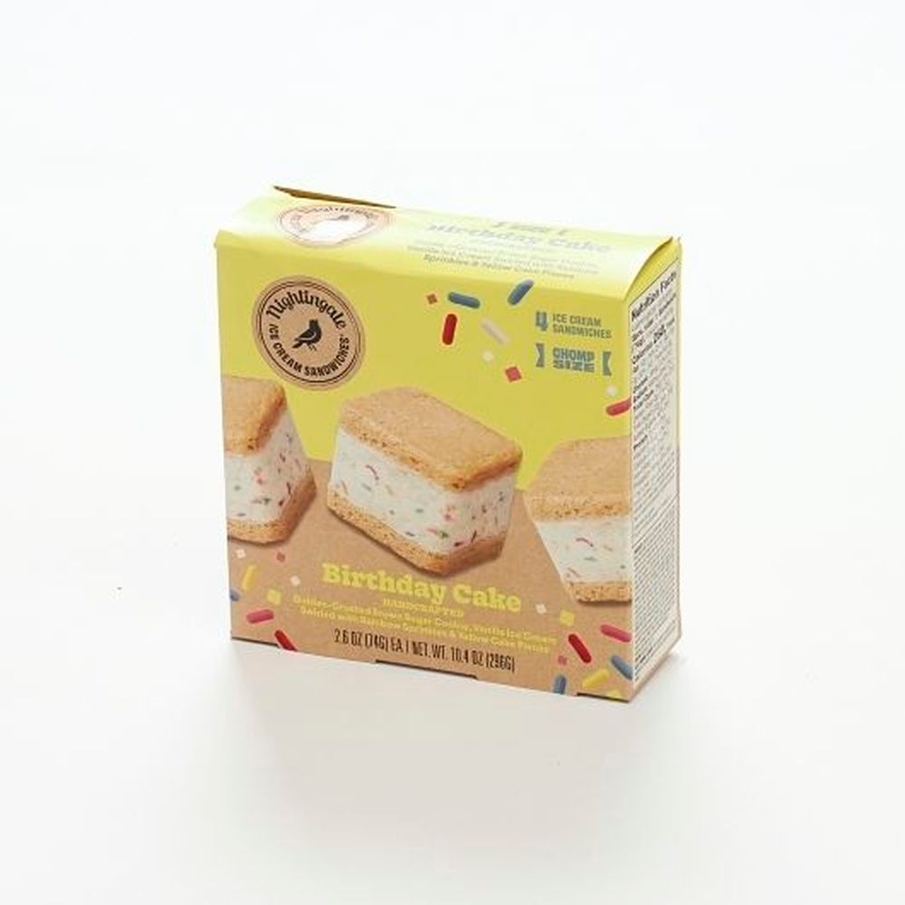 Nightingale Birthday Cake Chomp Size Ice Cream Sandwiches, 10.4 Ounce -- 7 Per Case