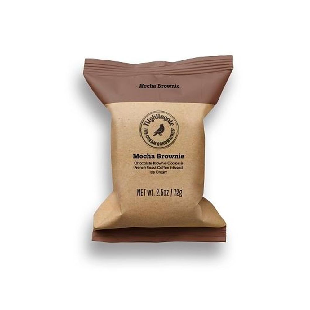Nightingale Mocha Brownie Chomp Size Ice Cream Sandwiches, 2.5 Ounce -- 24 Per Case