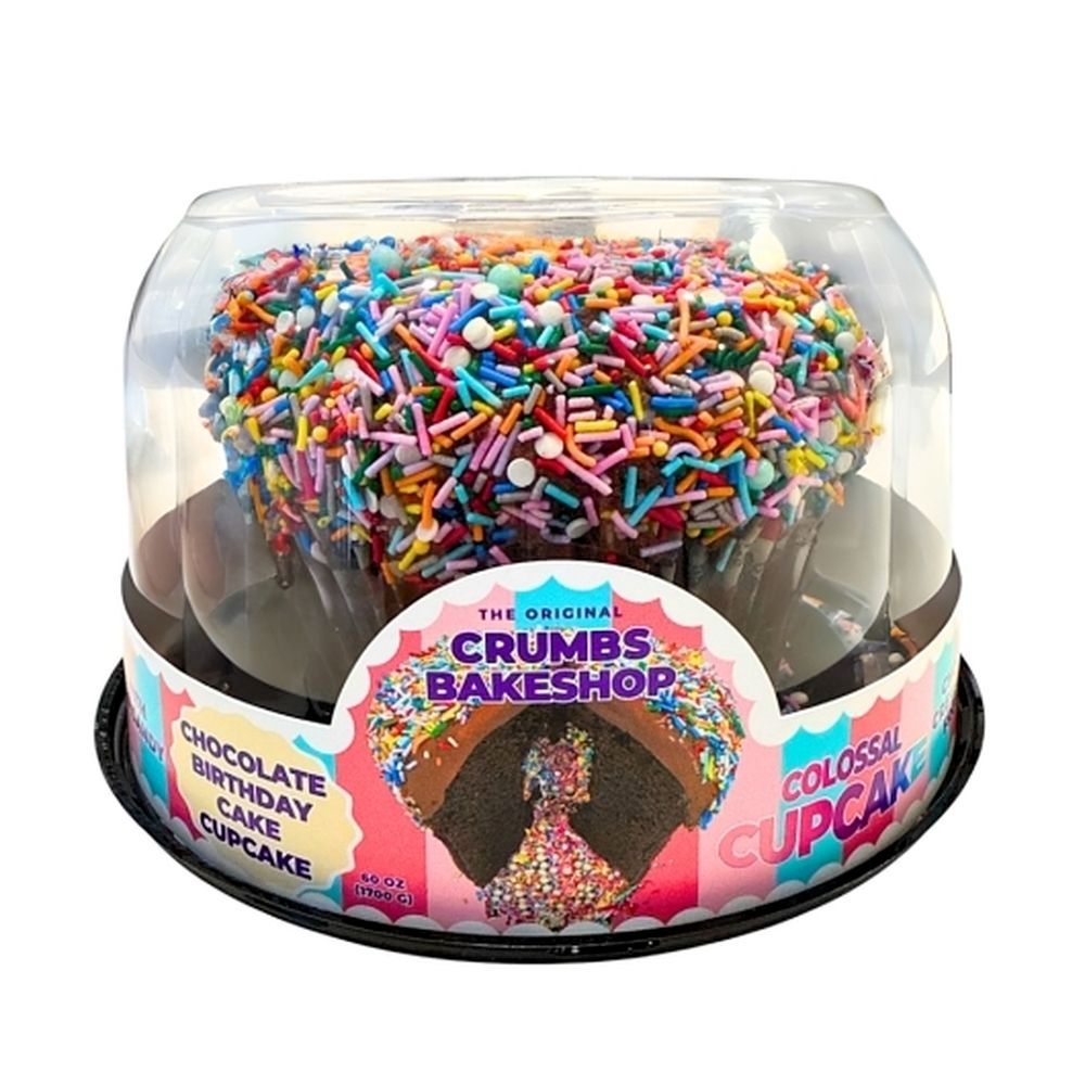 Crumbs Bakeshop Chocolate Birthday Cake Colossal Cupcake, 60 Ounce -- 4 Per Case
