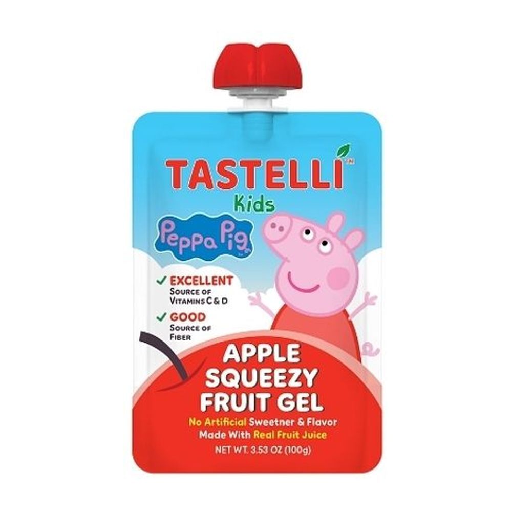 Tastelli Peppa Pig Apple Squeezy Gel For Kids, 3.53 Ounce -- 40 Per Case