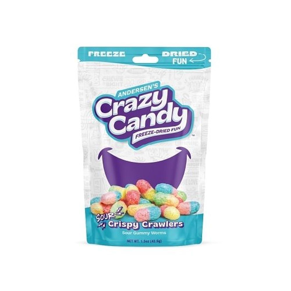 Crazy Candy Crispy Crawlers Sour Gummy Worms, 1.5 Ounce -- 12 Per Case