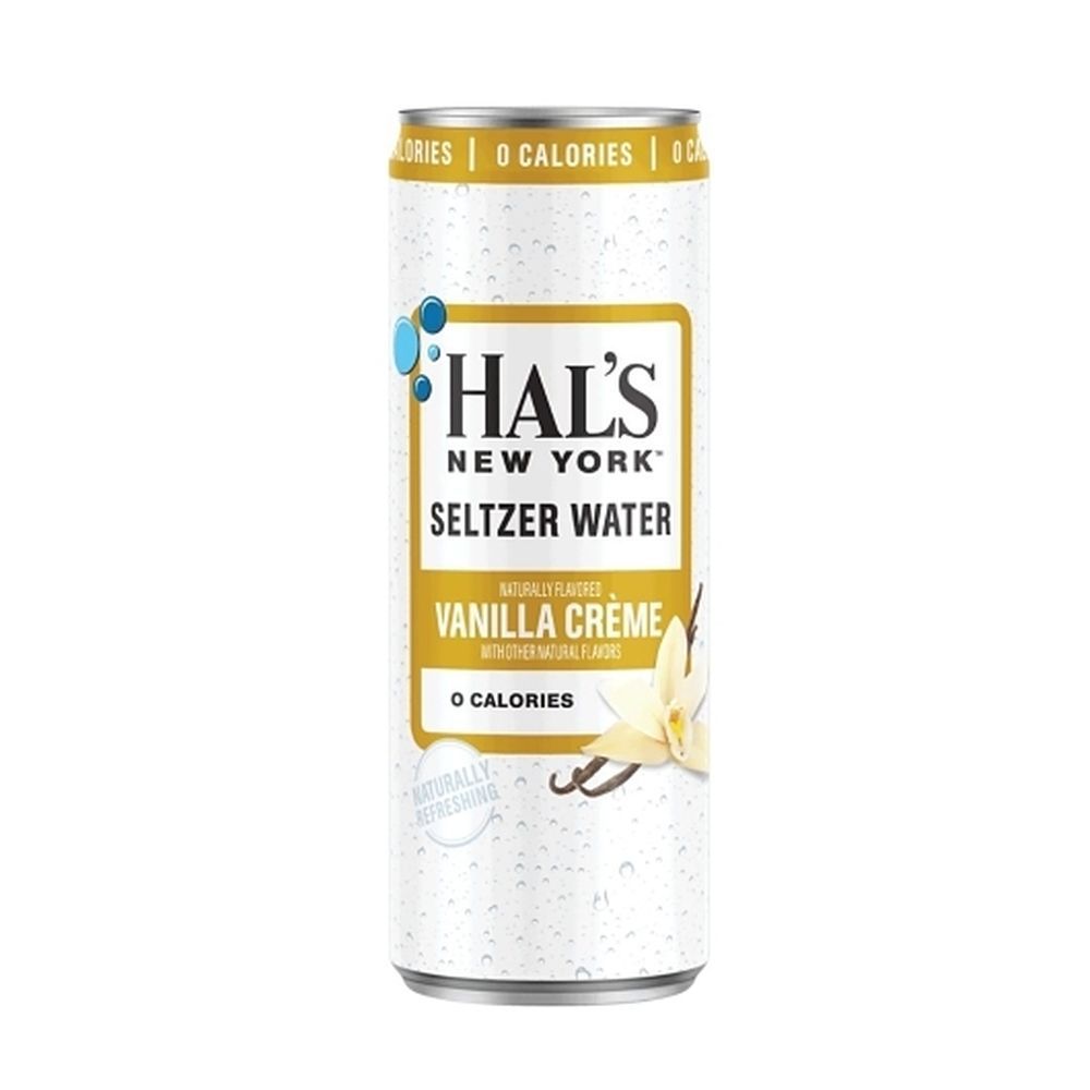 Hals New York Vanilla Creme Seltzer Water, 12 Fluid Ounce Can -- 24 Per Case