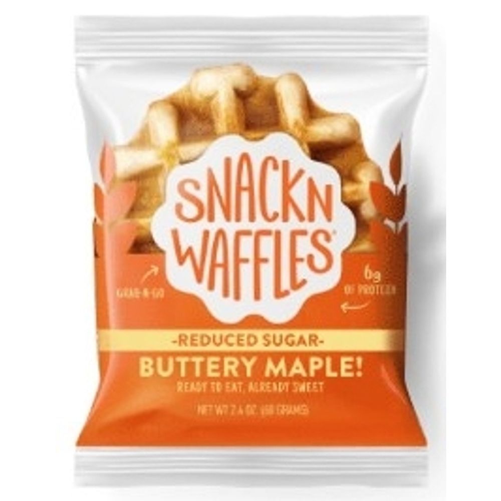 Snack N Waffles Reduced Sugar Buttery Maple Waffles, 14.4 Pound