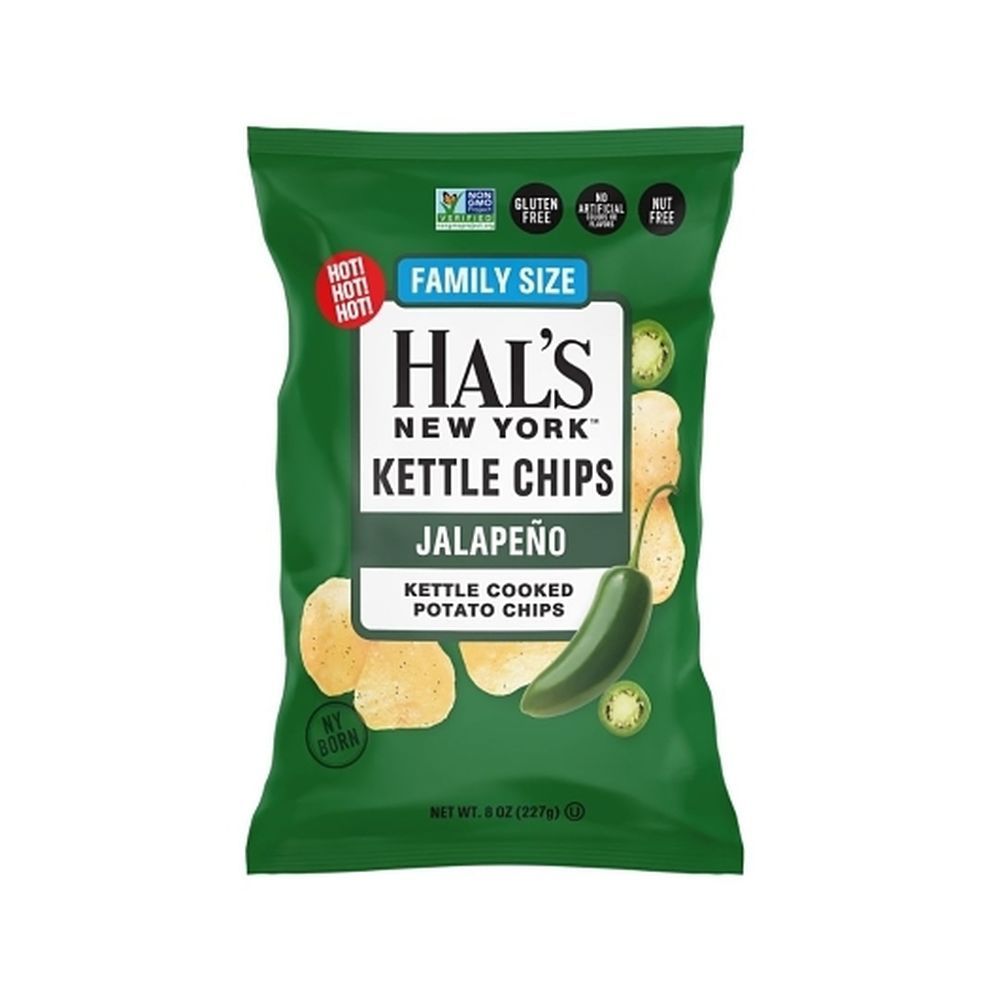 Hals New York Jalapeno Kettle Cooked Potato Chips, 8 Ounce Bag -- 12 Per Case