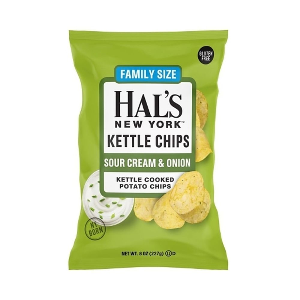 Hals New York Sour Cream And Onion Kettle Cooked Potato Chips, 8 Ounce Bag -- 12 Per Case