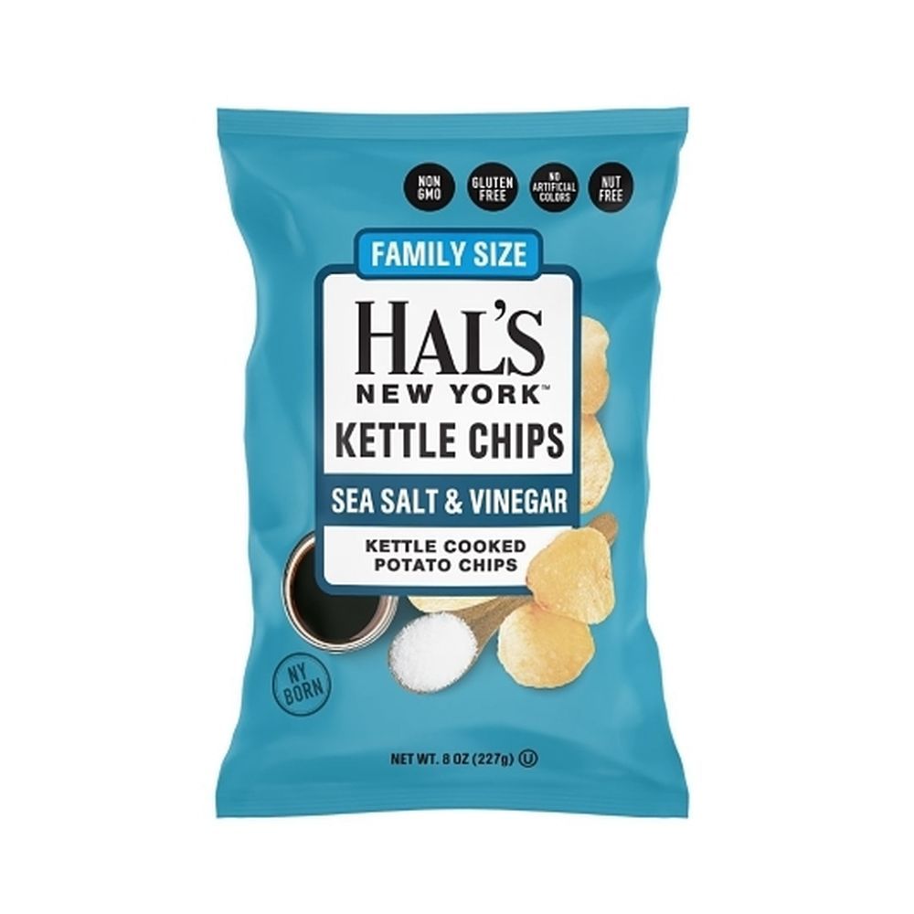 Hals New York Sea Salt And Vinegar Kettle Cooked Potato Chips, 8 Ounce Bag -- 12 Per Case