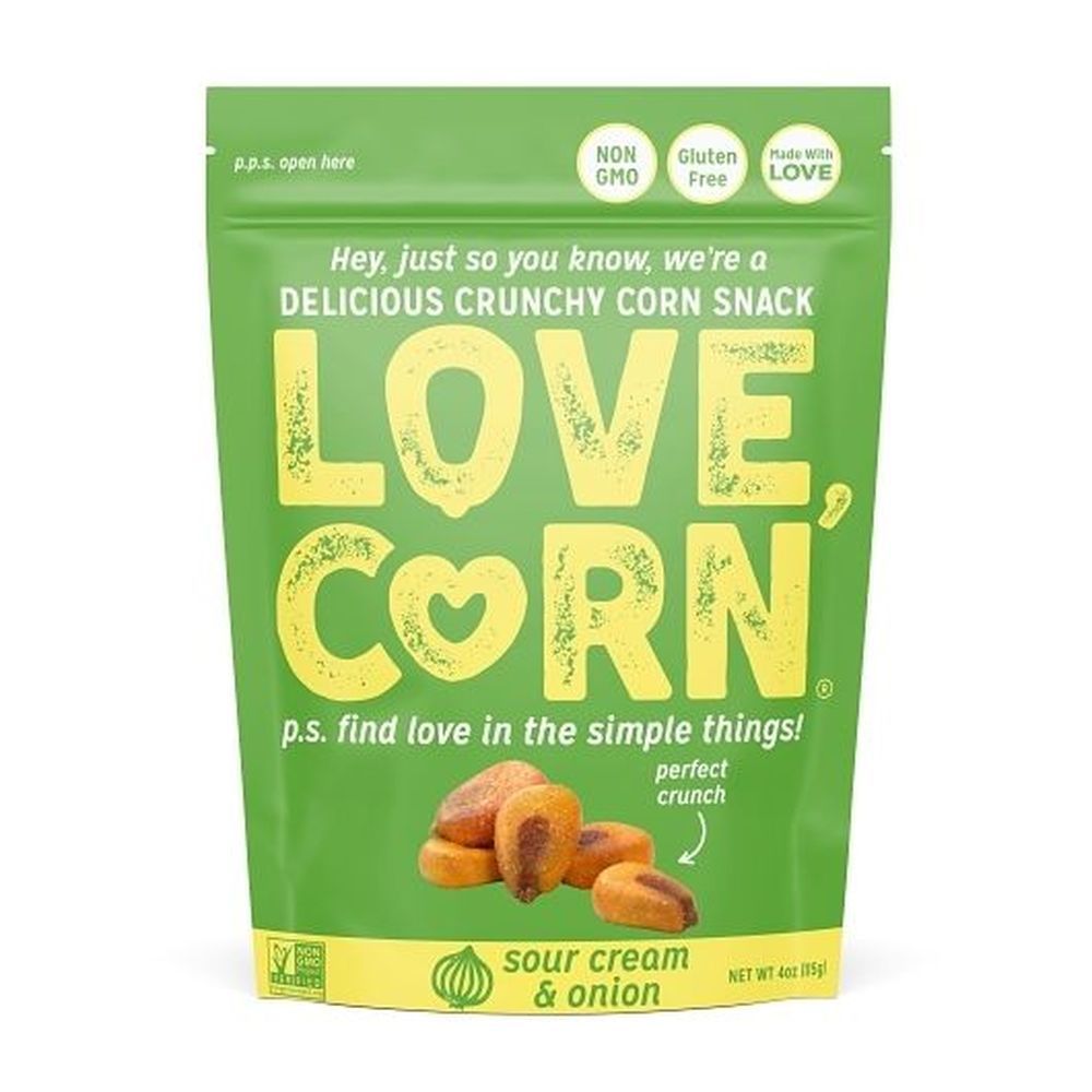 Love Corn Sour Cream And Onion Crunchy Corn, 4 Ounce -- 6 Per Case