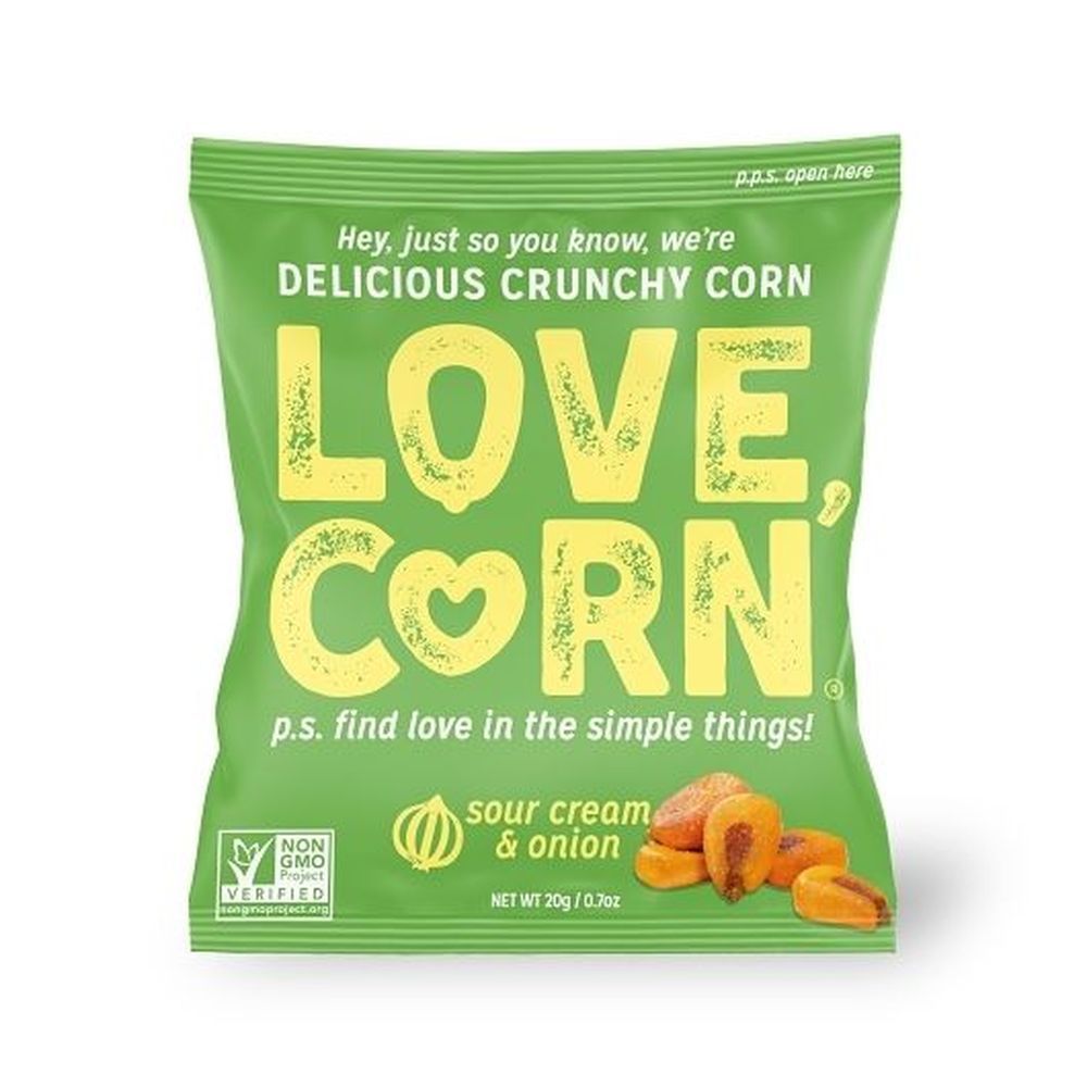 Love Corn Sour Cream And Onion Crunchy Corn, 0.7 Ounce -- 100 Per Case