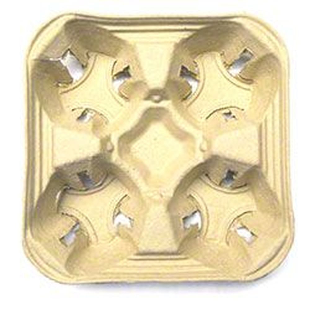 Barnes Paper Molded Fiber 4 Cup Carrier -- 300 Per Case