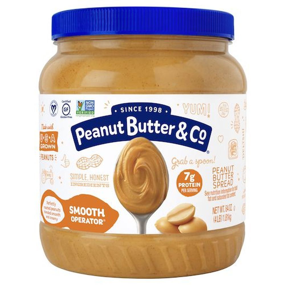 Peanut Butter & Co Smooth Operator Natural Peanut Butter, 4 Pound -- 6 Per Case
