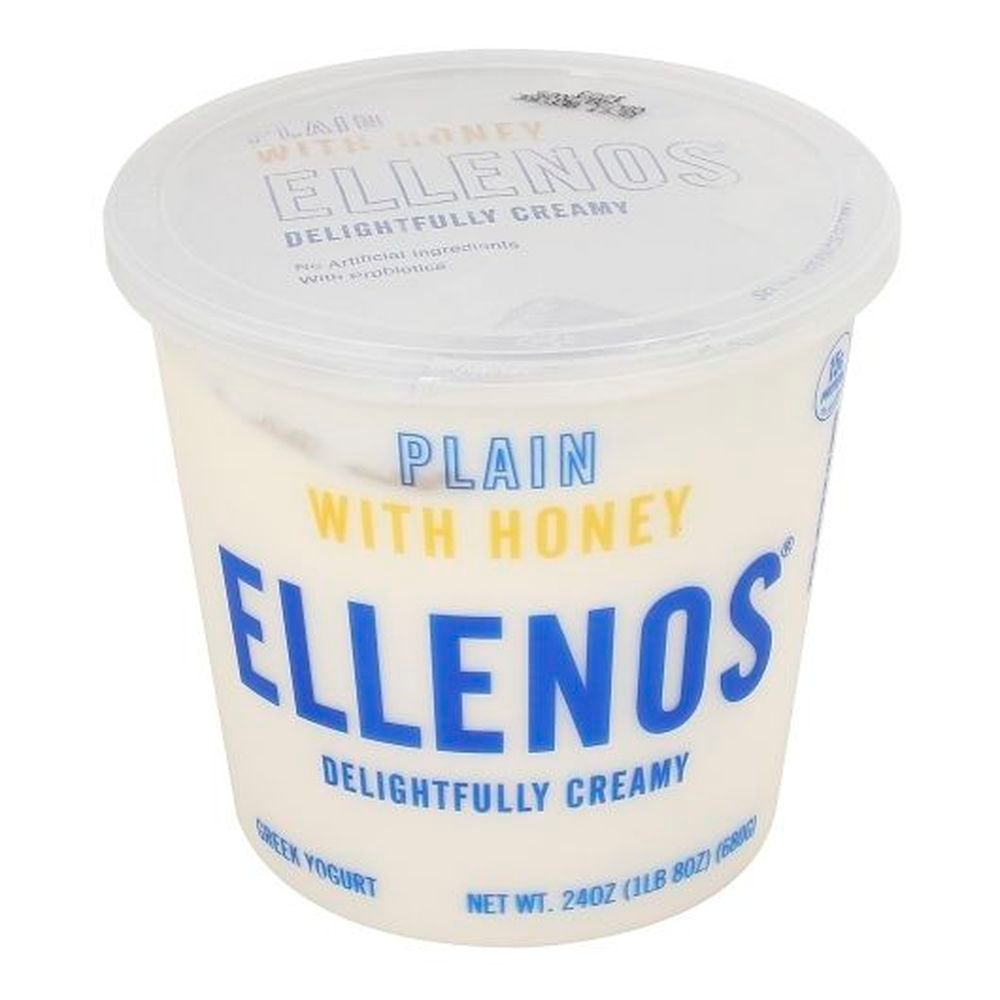 Ellenos Plain With Honey Sweetened Delightfully Creamy Greek Yogurt, 24 Ounce -- 6 Per Case