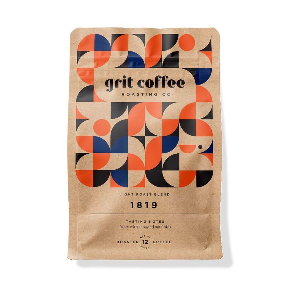 Grit Coffee 1819 Light Roast Blend Whole Bean Packaged Coffee, 2 Pound -- 2 Per Case