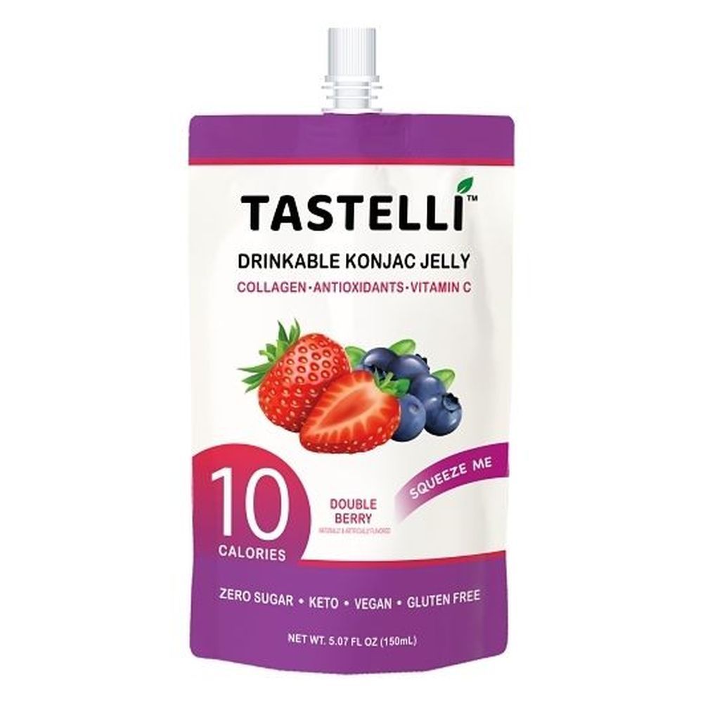Tastelli Double Berry Collagen Drinkable Konjac Jelly, 5.07 Ounce -- 40 Per Case