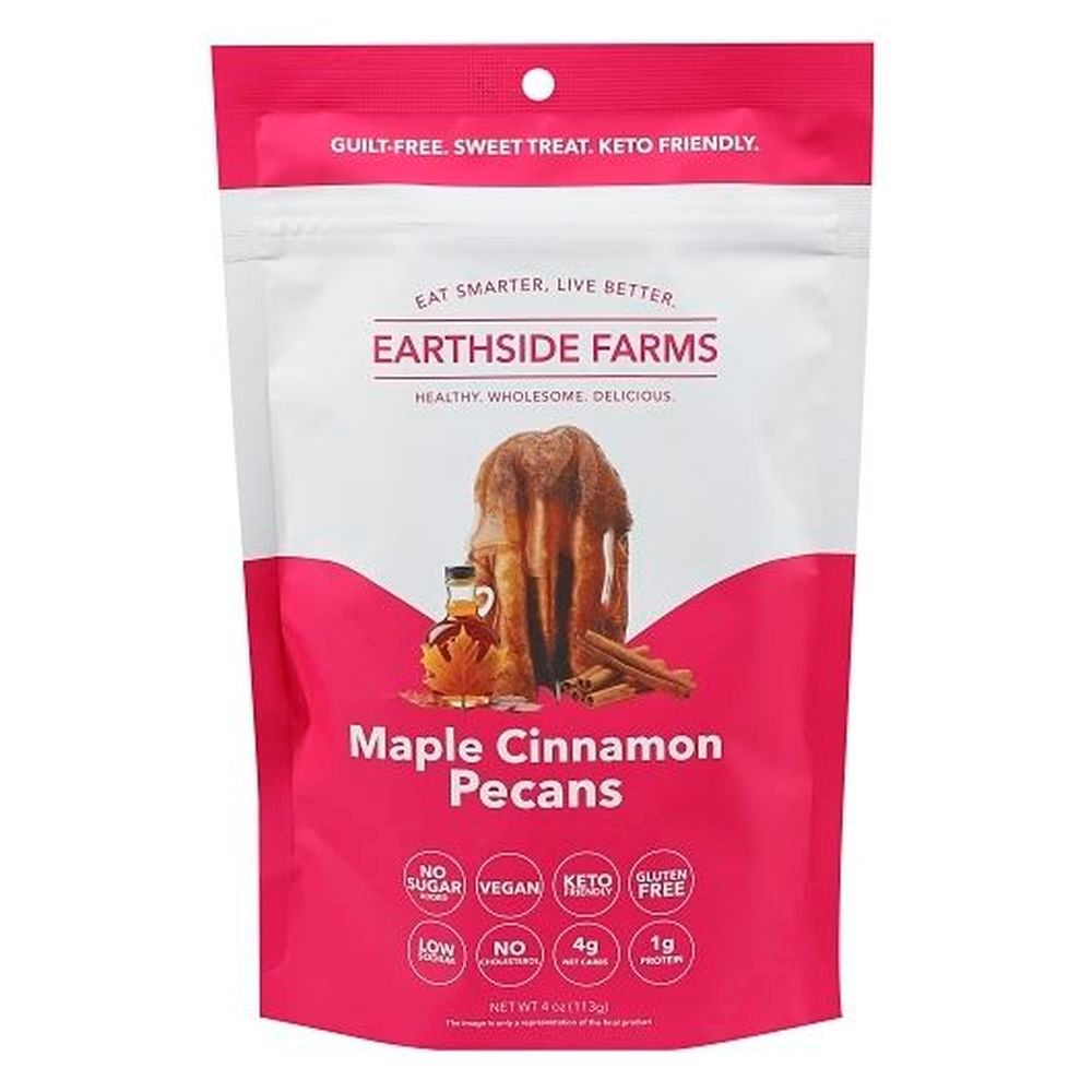 Earthside Farms Maple Cinnamon Pecans, 4 Ounce -- 10 Per Case