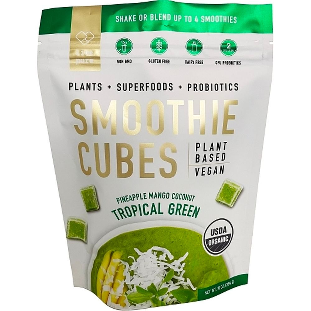 Live Pure Organic Tropical Green - Pineapple Mango Coconut Smoothie Cubes, 20 Count -- 6 Per Case