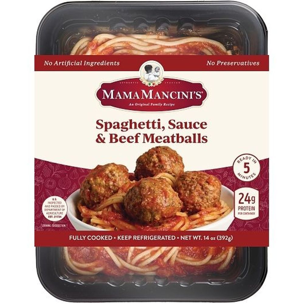 Mama Mancini's Spaghetti And Beef Meatballs With Italian Style Sauce, 14 Ounce -- 6 Per Case