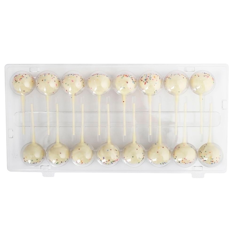 Inkles White Chocolate Birthday Cake Pop With Rainbow Topping, 16 Count -- 6 Per Case