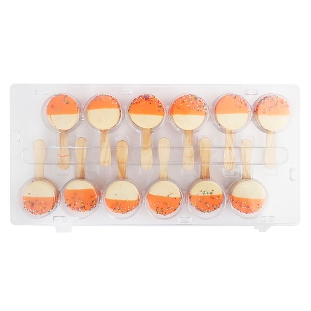 Inkles Orange Chocolate And Salted Caramel Macaron Pops With Rainbow Topping, 8 Pound
