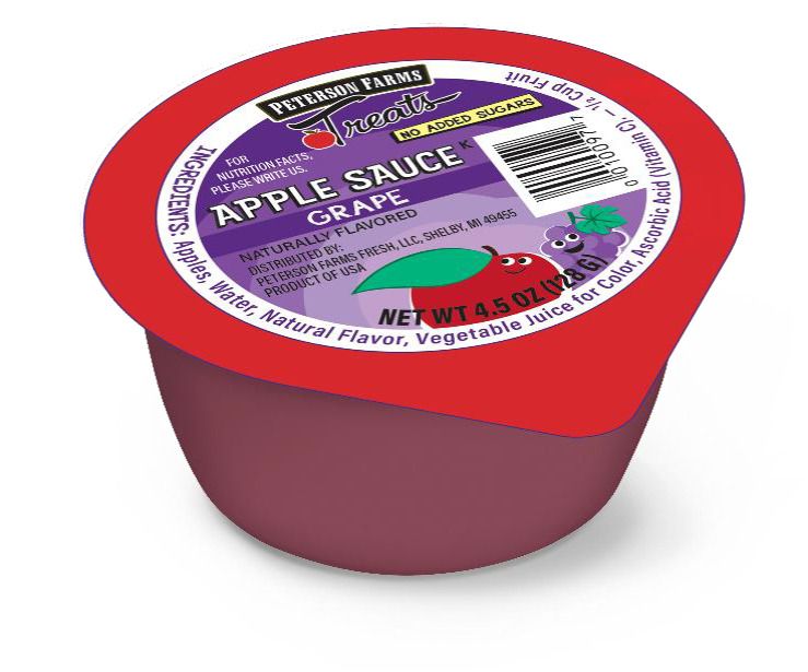 Peterson Farms Treats Unsweetened Grape Apple Sauce, 4.5 Ounce -- 96 Per Case