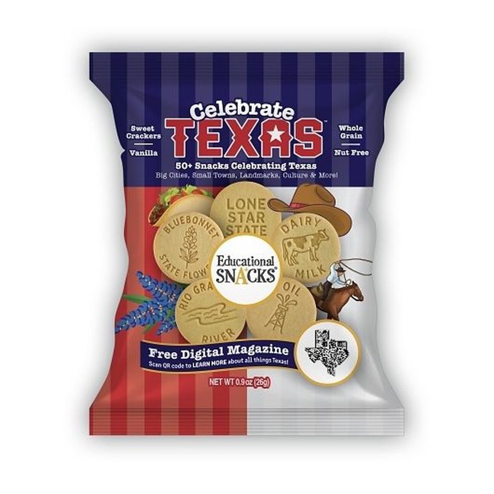 Educational Snacks Celebrate Texas Vanilla Sweet Crackers, 0.9 Ounce -- 120 Per Case