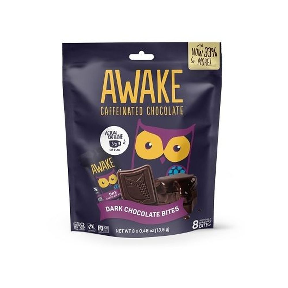 Awake Dark Chocolate Bites, 8 Count -- 10 Per Case