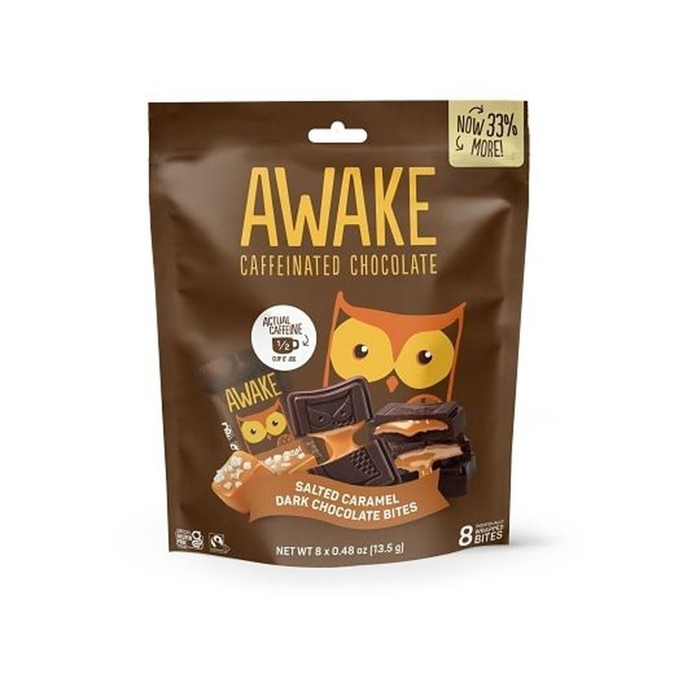 Awake Salted Caramel Dark Chocolate Bites, 8 Count -- 10 Per Case
