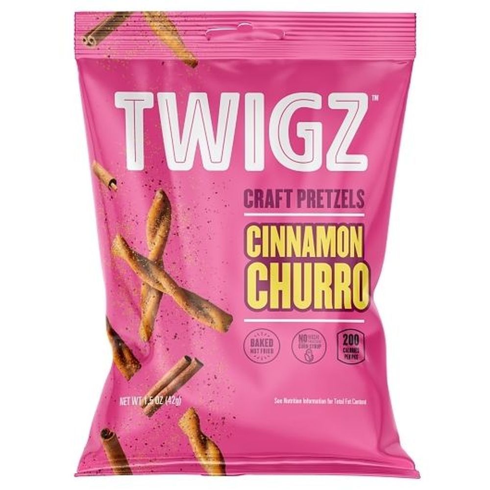Twigz Cinnamon Churro Craft Pretzels, 1.5 Ounce -- 36 Per Case