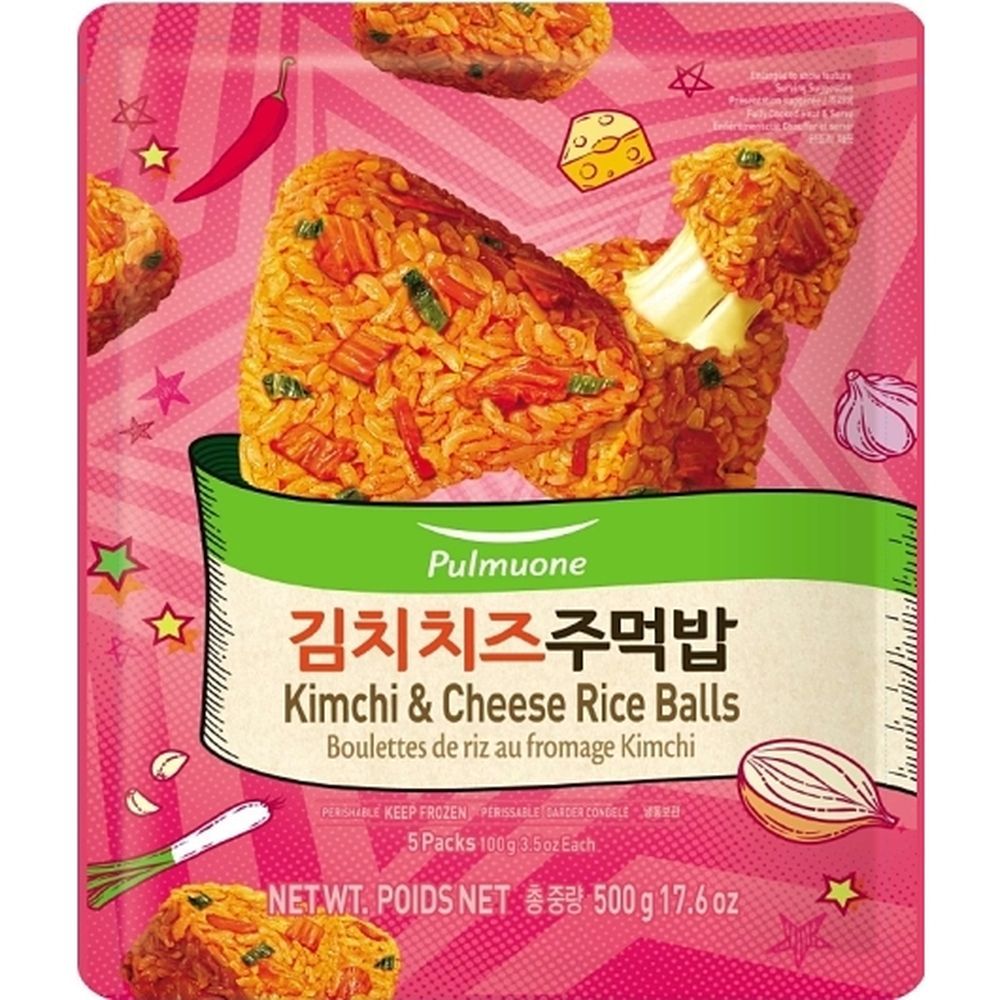 Pulmuone Foods 17.6 Ounce Kimchi Cheese Rice Balls, 5 Count -- 5 Per Case