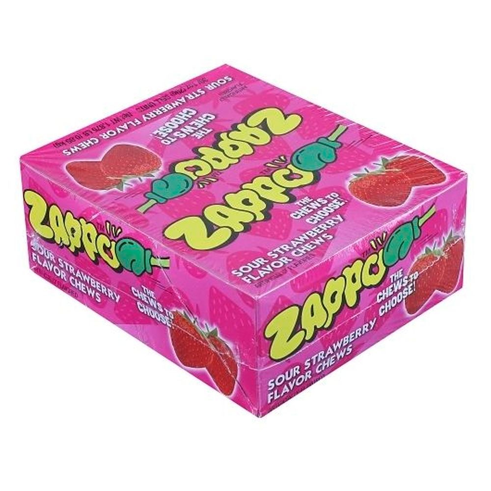 Zappo Sour Strawberry Chew Candy, 1 Ounce -- 12 Per Case