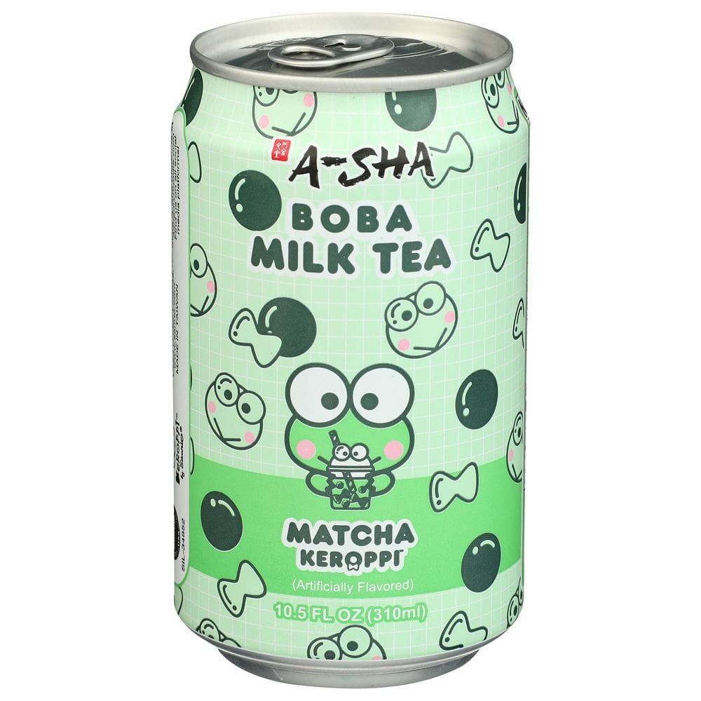 A-sha Matcha Boba Milk Tea, 10.5 Fluid Ounce -- 12 Per Case