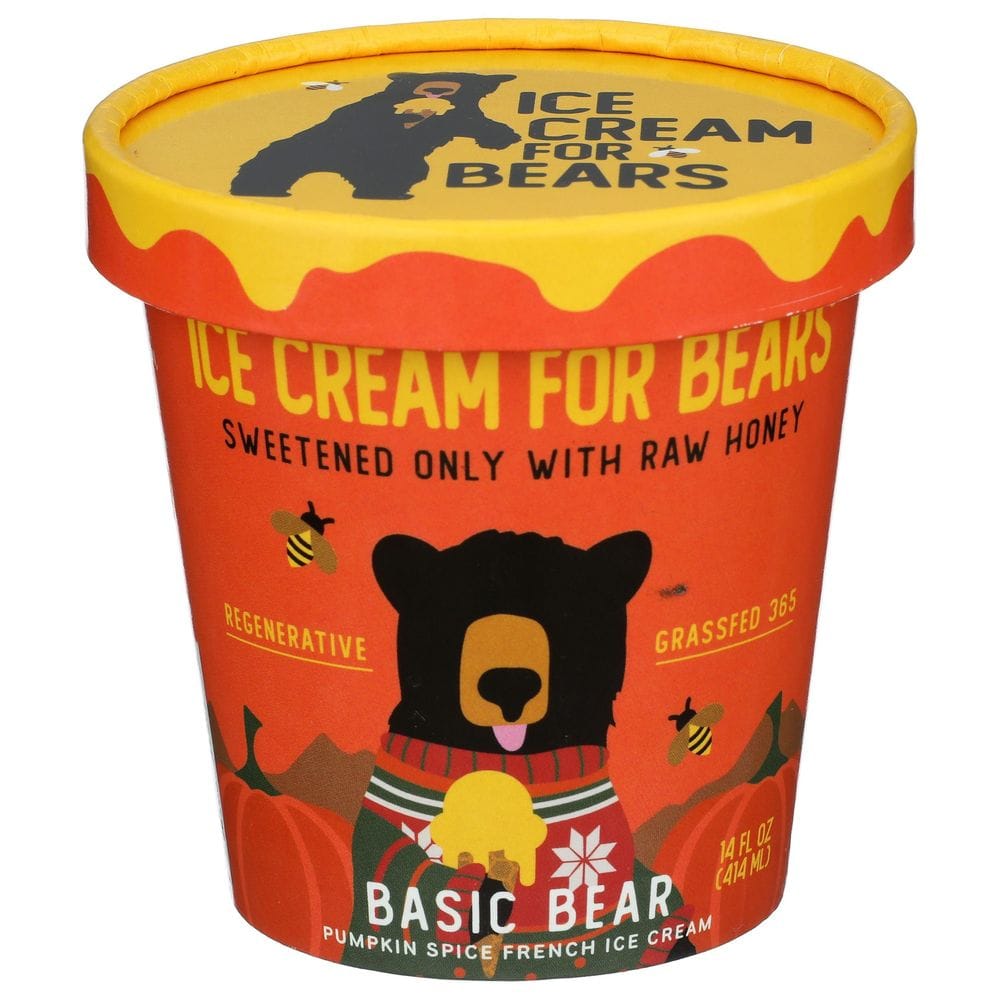 Ice Cream For Bears Basic Bear Pumpkin Spice French Ice Cream, 14 Fluid Ounce -- 8 Per Case