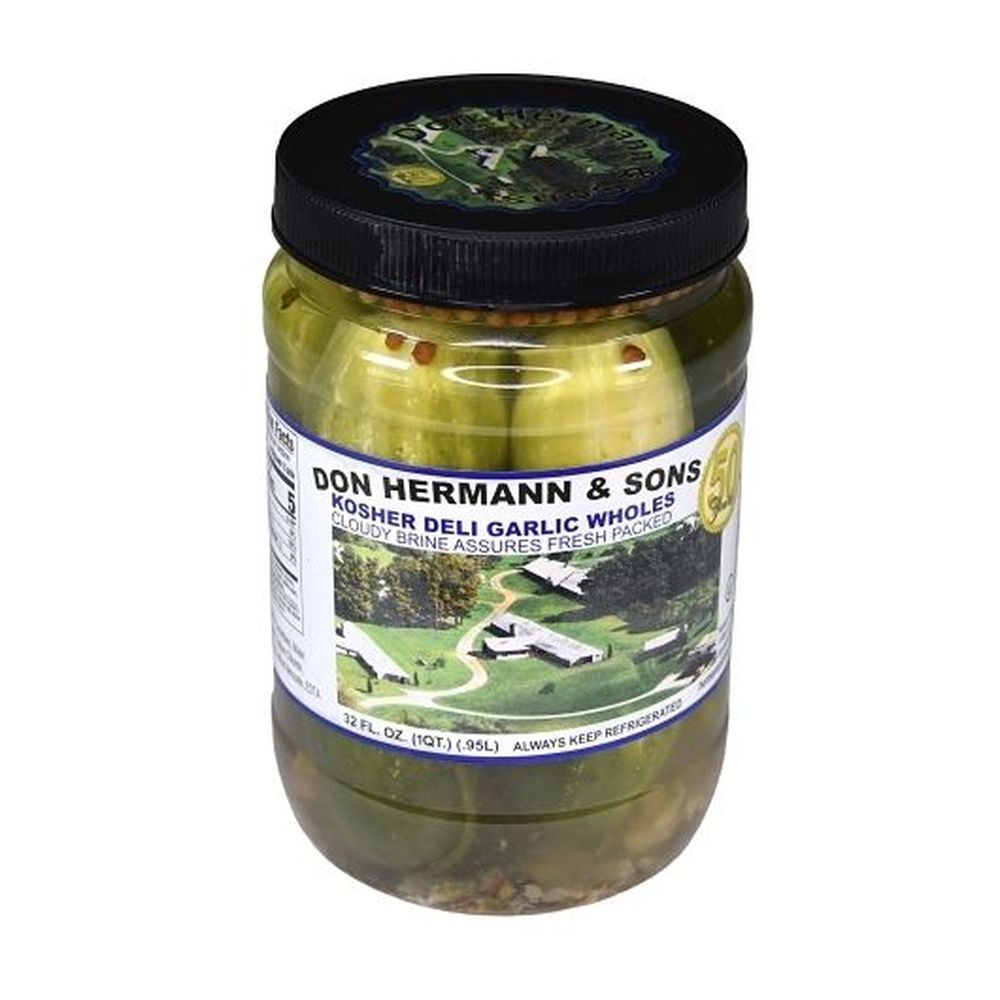 Hermann Deli Garlic Wholes, 32 Ounce -- 12 Per Case