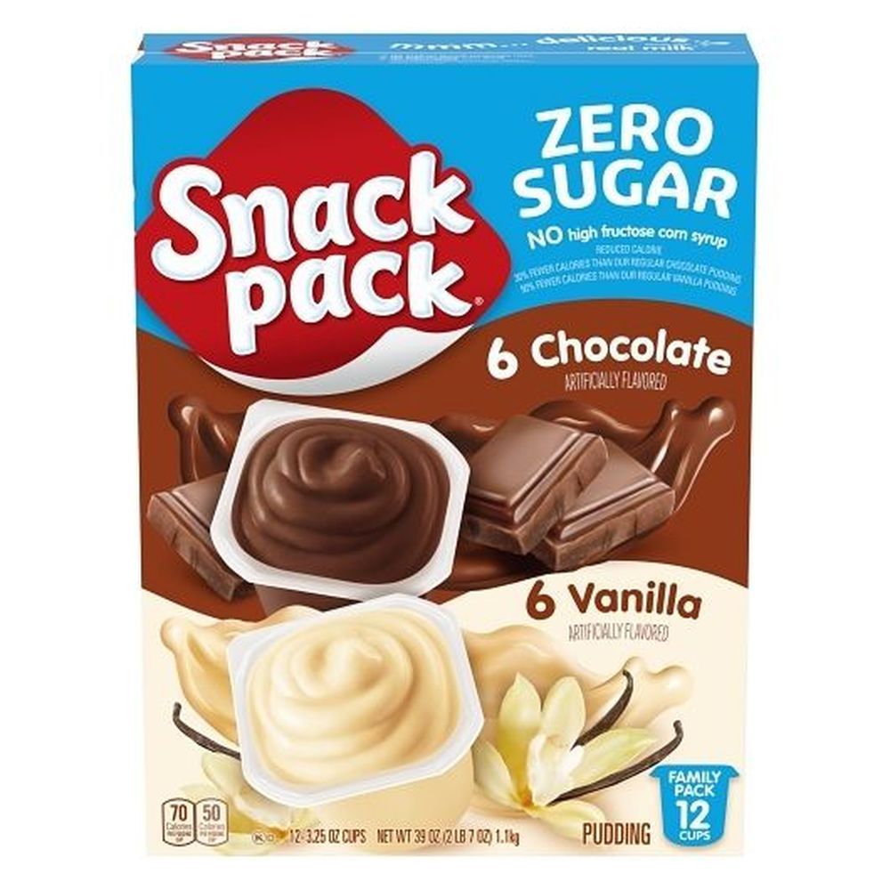 Snack Pack Chocolate And Vanilla Pudding - Family Pack, 39 Ounce Cup -- 6 Per Case