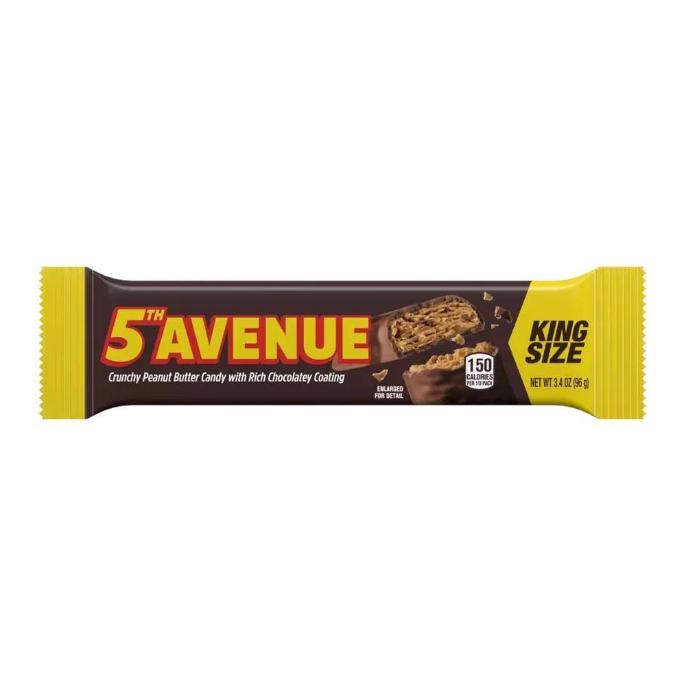 5th Avenue King Size Crunchy Peanut Butter Candy Bar With Rich Chocolatey Coating, 3.4 Ounce -- 144 Per Case