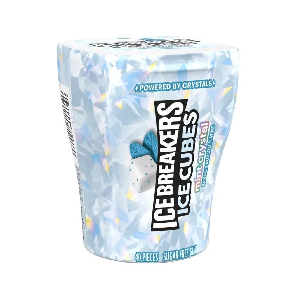 Ice Breakers Ice Cubes Mint Crystal Sugar Free Gum - Bottle Pack, 3.24 Ounce -- 72 Per Case
